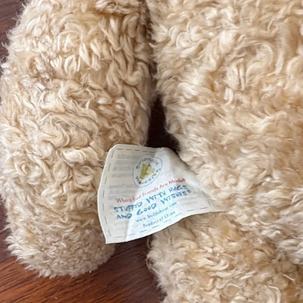 Build A Bear Classic Curly Teddy Bear Tan Plush 16” Stuffed with Sound Box
